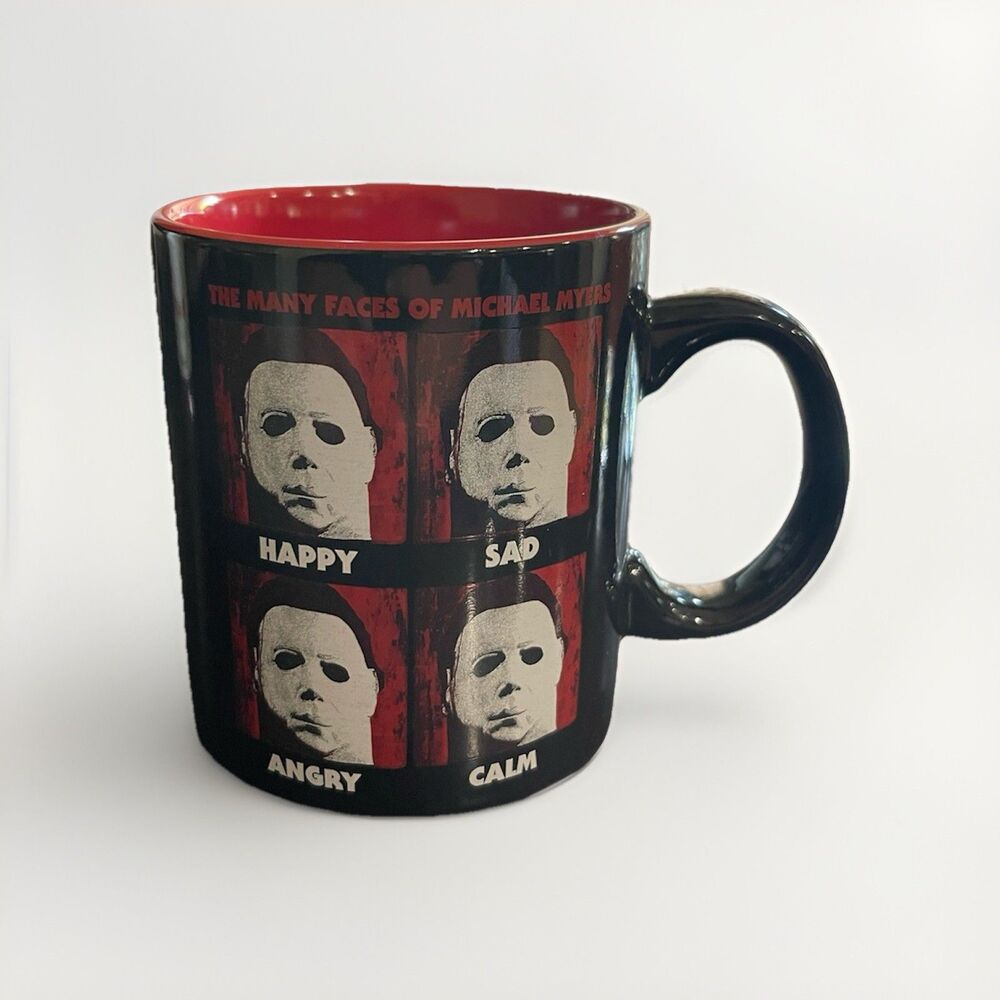 Halloween Many Faces of Michael Myers Ceramic Mug | Holds 20 Ounces